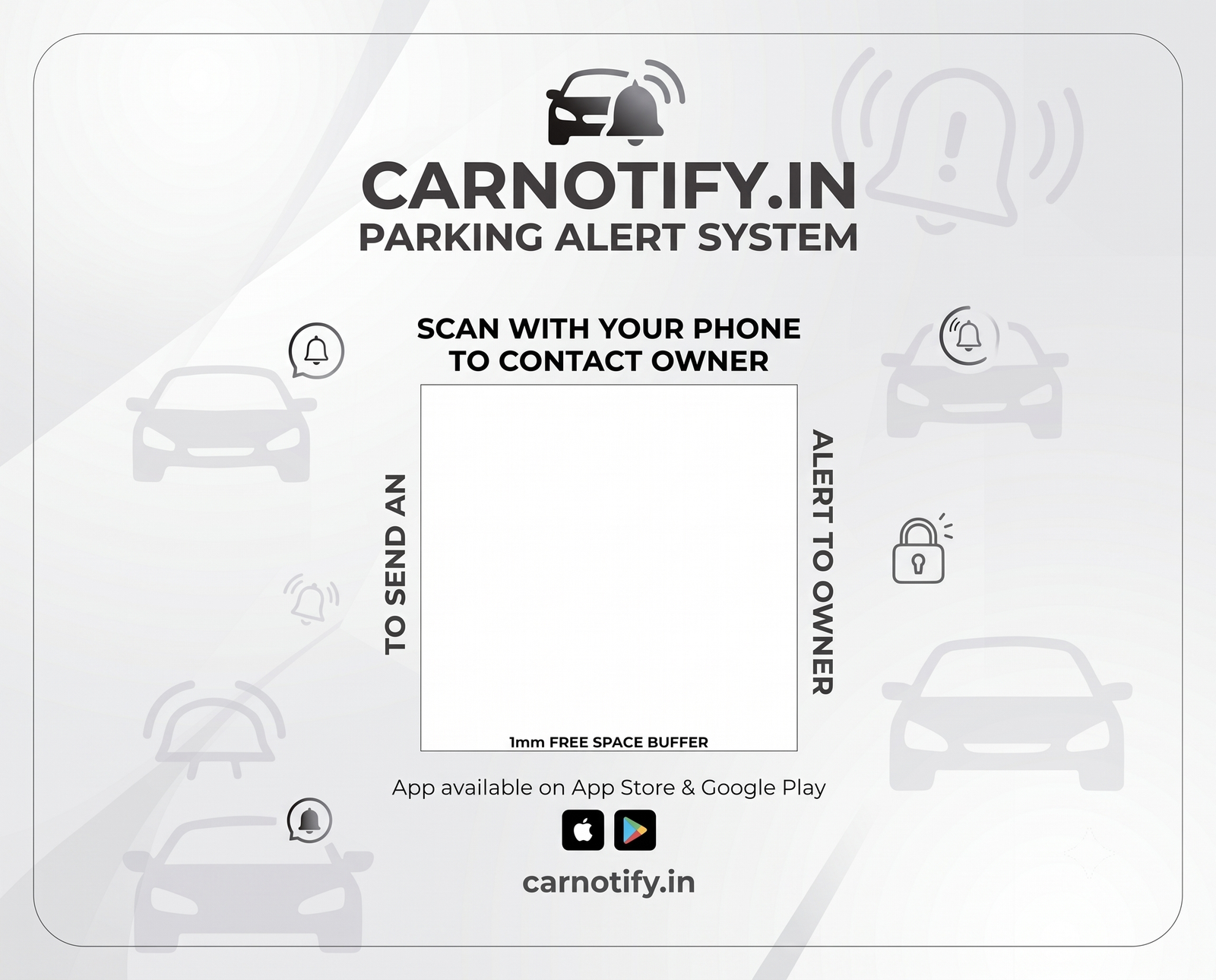 White Card CarNotify sticker